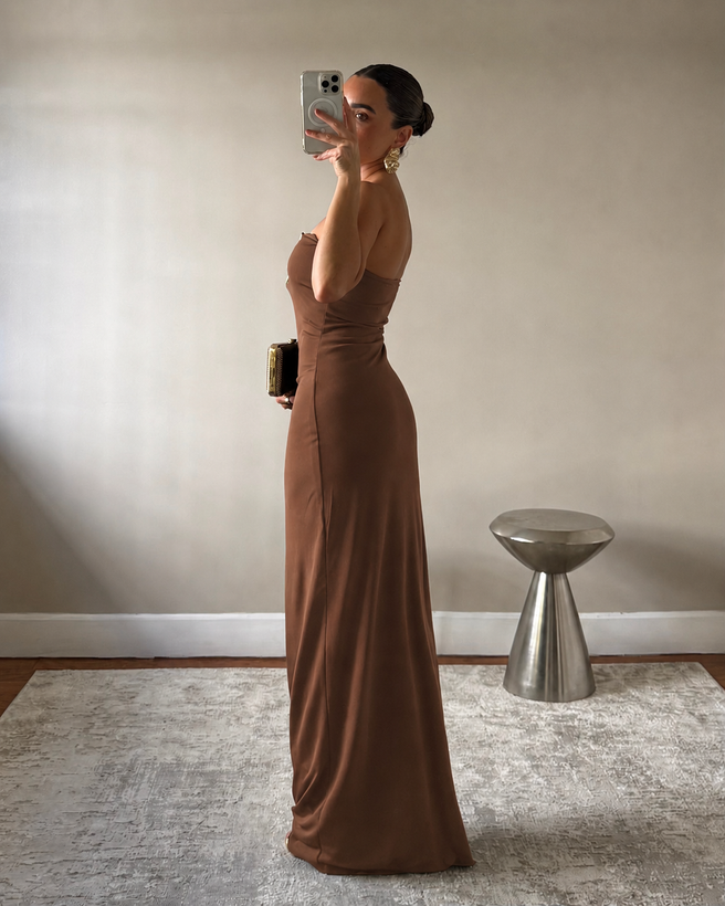 MAYA BROWN DRESS