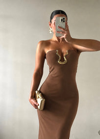 MAYA BROWN DRESS