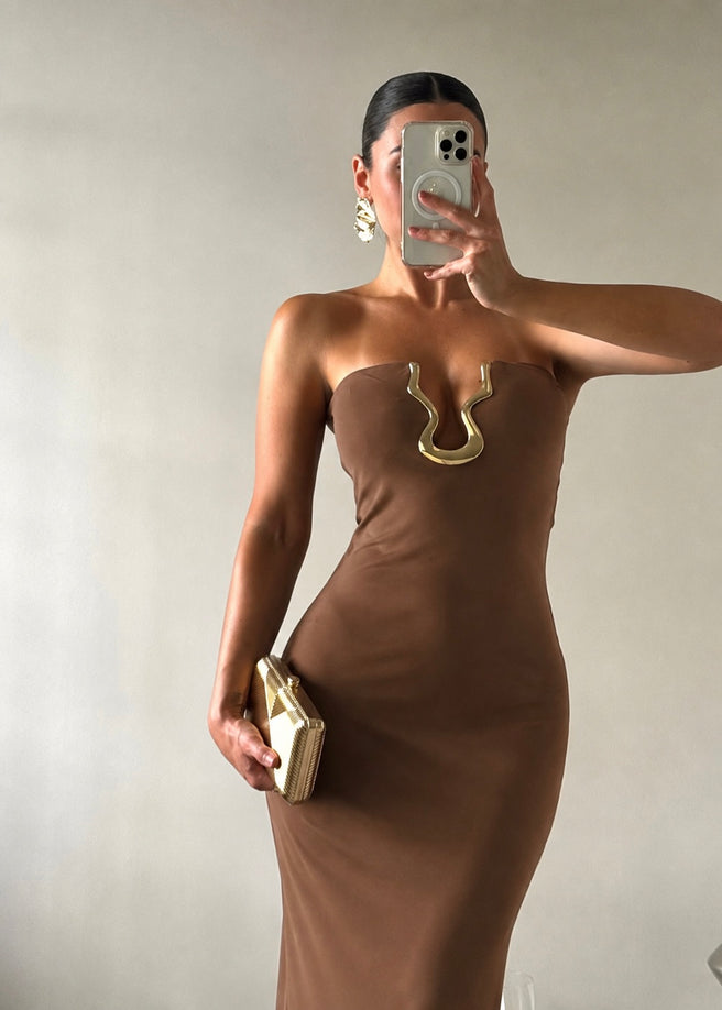 MAYA BROWN DRESS