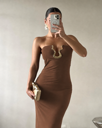MAYA BROWN DRESS