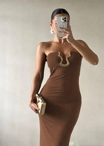 MAYA BROWN DRESS