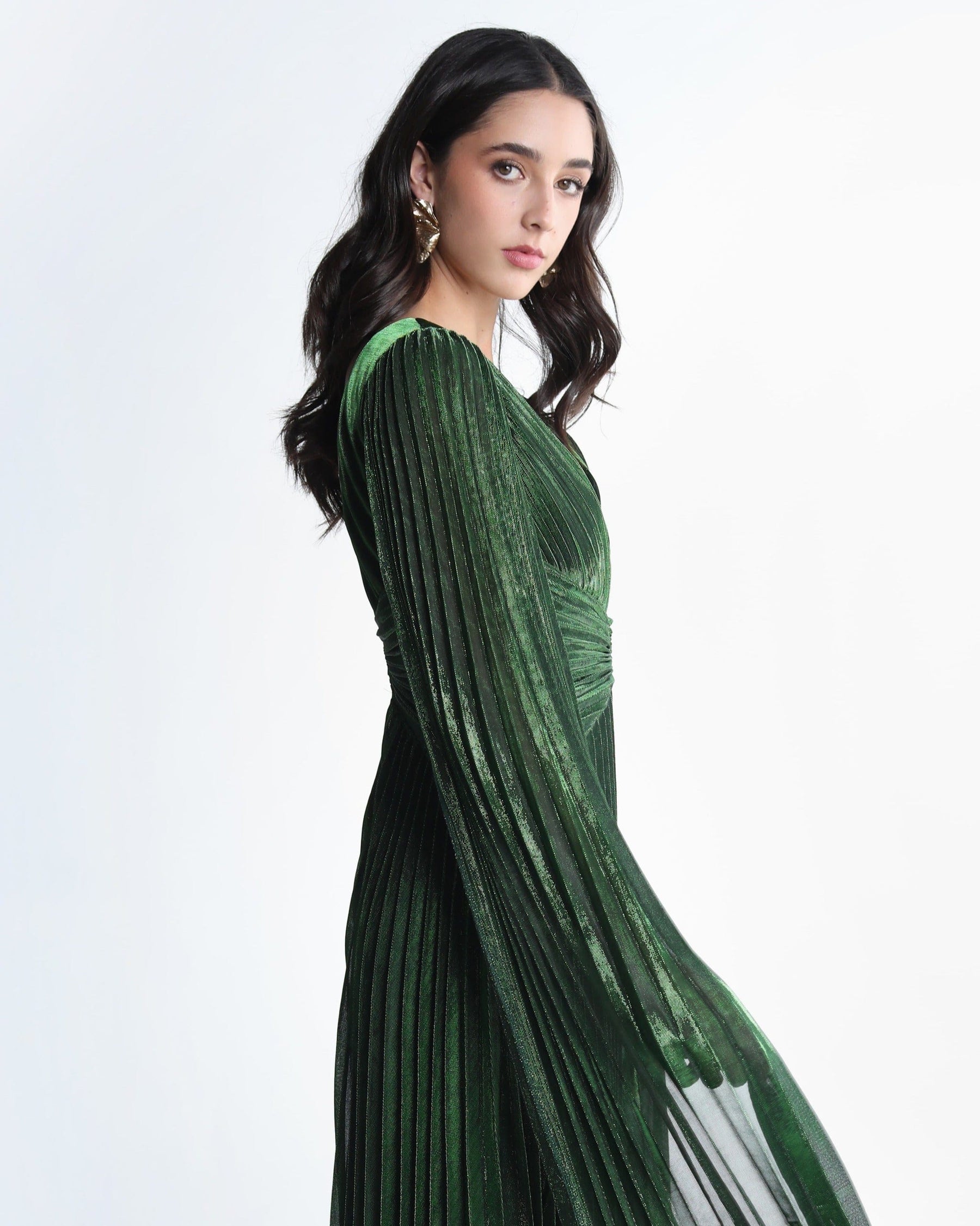 green dress dubai Luxury Beaded Dubai Green Evening Dresses with Spaghetti Straps SS225