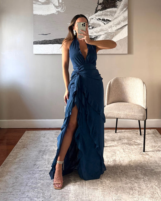 sachin and babi light blue dress Fore All Women's Pinstripe Indigo Erin Dress, Medium main image 1