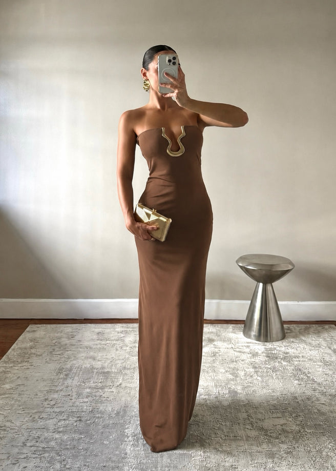 MAYA BROWN DRESS