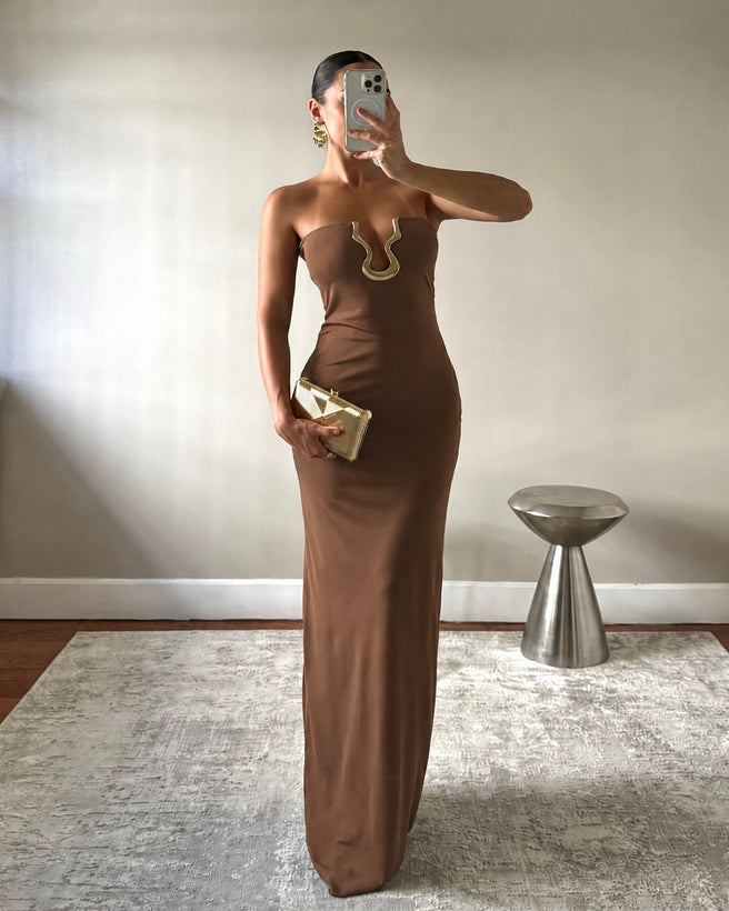 MAYA BROWN DRESS